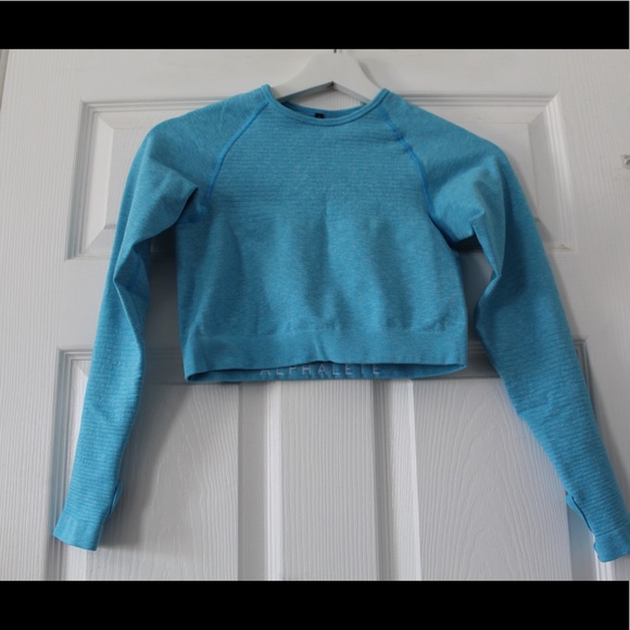 Alphalete Tops - Alphalete light blue long sleeve crop top